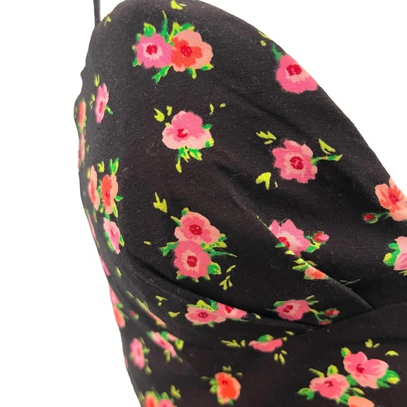 NWOT Zara Black/Pink Floral Corset Crop Top (S) - Picture 4 of 13